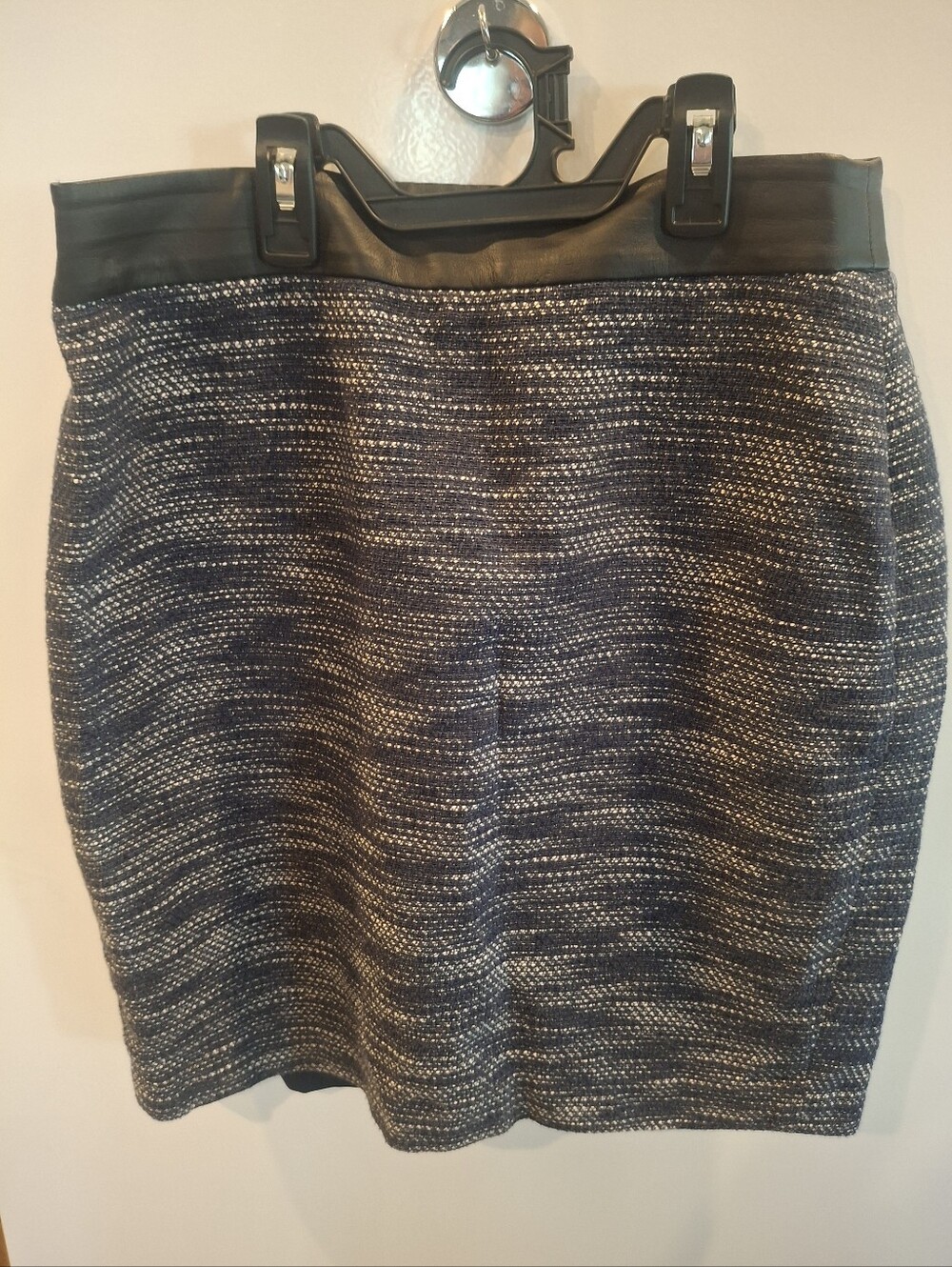 Ann Taylor Navy Pencil Skirt with Metallic Thread